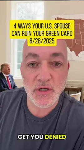 Don’t assume your U.S. spouse can’t mess up your immigration case. Whether it’s ignorance, income games, a criminal past, or plain old control, your green card could be at risk. Watch this before you file. #MarriageGreenCard #ImmigrationLawyer #USCIS #GreenCardDenied #AffidavitOfSupport #AdamWalshAct #ImmigrationAbuse #ImmigrationHelp #ImmigrationMistakes #BradBernstein #SparAndBernstein #ImmigrationFacts #KnowTheTruth #ImmigrationLawyer #BradBernstein #SparAndBernstein #ImmigrationLaw #bradshowlive #fyp #fyi #ImmigrationHelp #VisaTips #USImmigration
