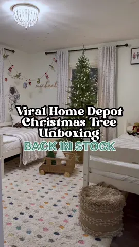 Guess what’s back in stock!! The viral home depot twinkling Christmas tree. You need to run and add to cart before they sell out like always! ✨ added to my page 🤍