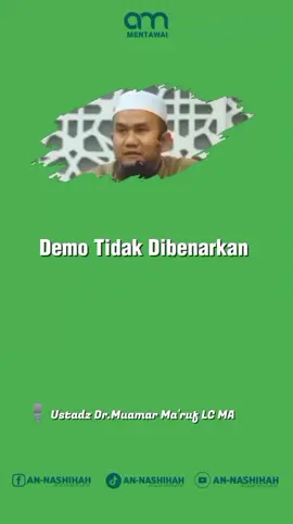 Demo itu tidak di benarkan  Ustadz Muamar Ma'ruf  #fyppppppppppppp