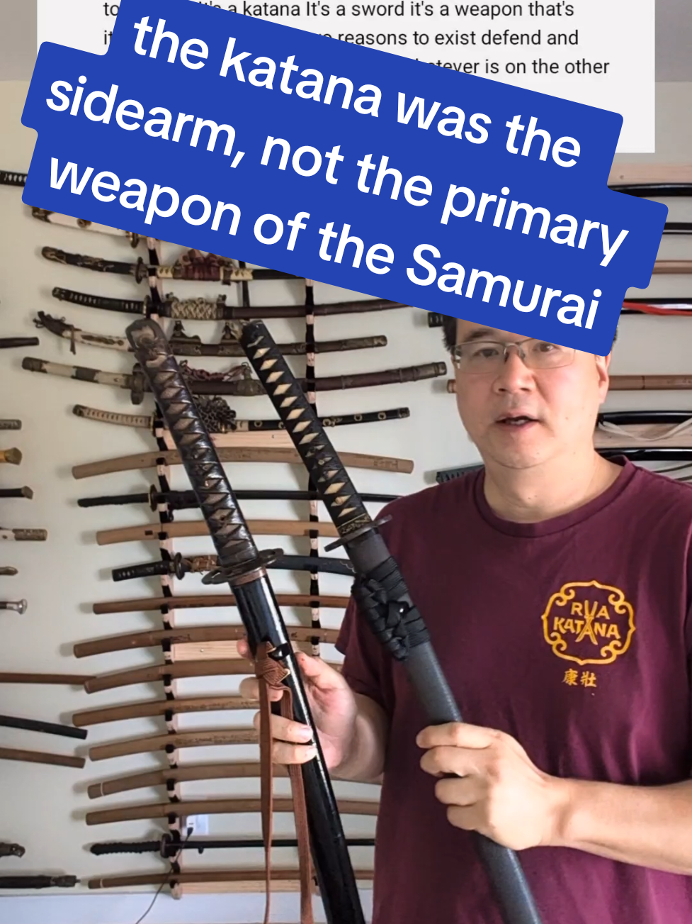 the #katana was the sidearm, not the primary weapon of the Samurai