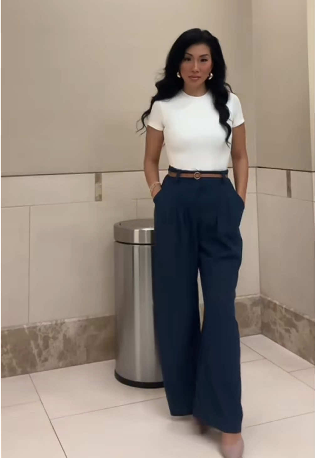 @Halara pants are so comfortable and look so put together. I have SO MANY PAIRS of of #Halarapants and they are a permanent wardrobe staple, for me. This @PUMIEY top is so amazing! It’s double lined so not see through and great for a basic wardrobe piece & of course heels are linked below! #tiktokshopcreatorpicks #tiktokshoplabordaysale 
