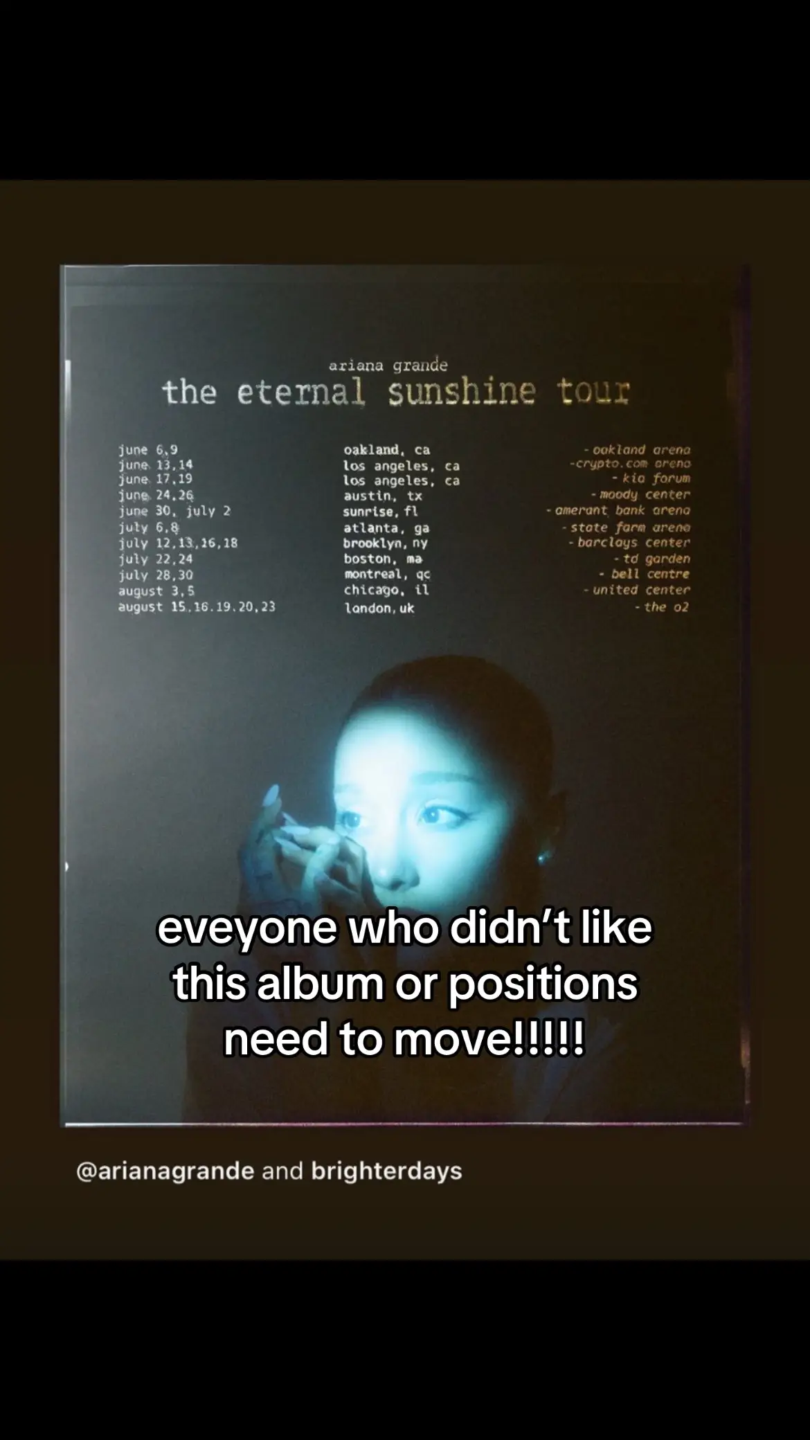 #arianagrande #arianator #arianagrandetour #eternalsunshine 