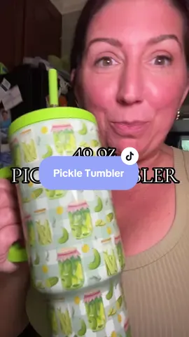 Pickle juice in a pickle jar, everything a girl could ask for #pickles #pickle #pickletok #40oztumbler #tumblers 