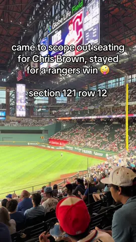 for anyone curious on the view. we’re less than a week away from #breezybowl 😍🥰 #globelife #arlington #chrisbrown #texasrangers 