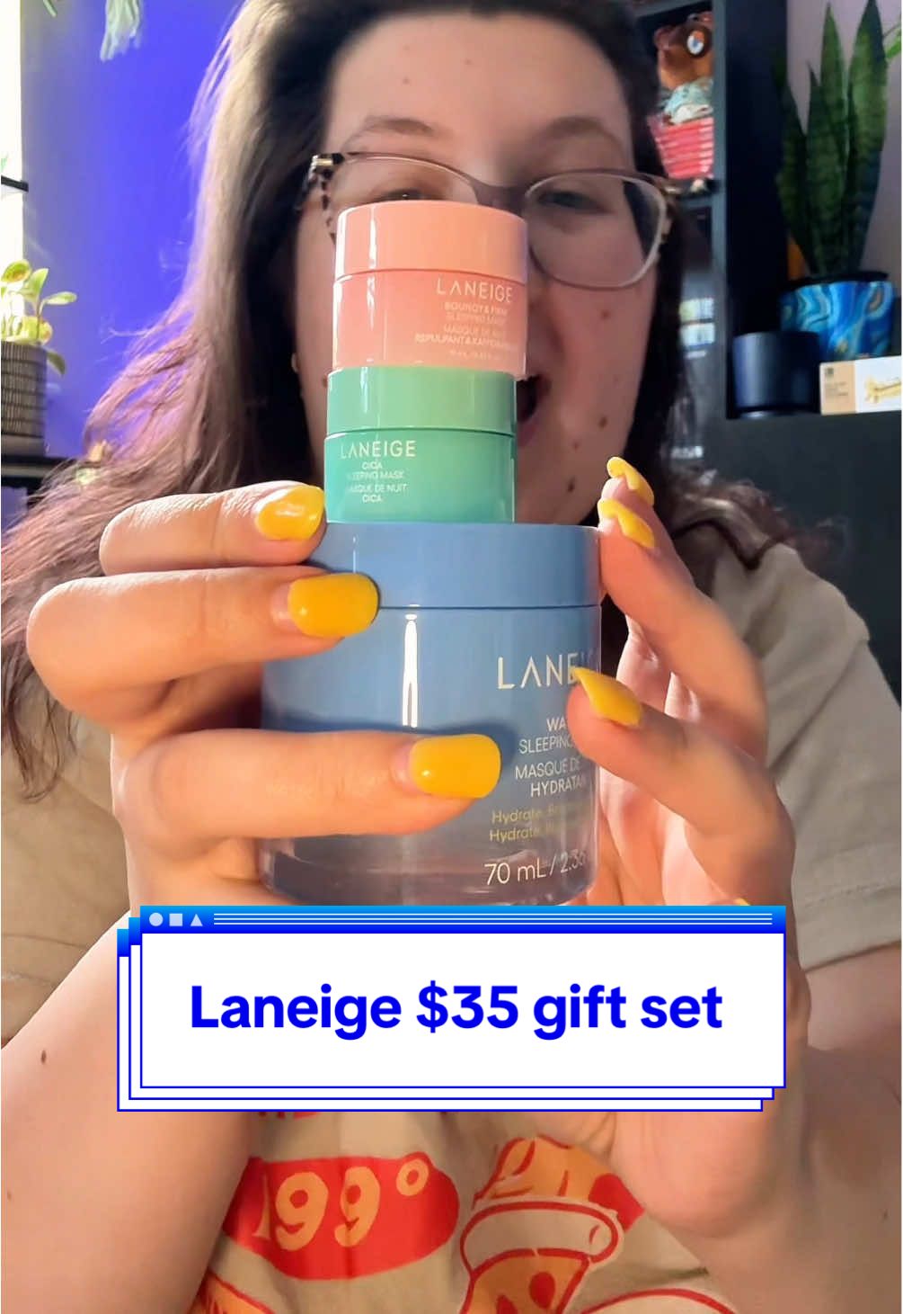 cutest little face mask and lip mask gift set from @laneige_us ✨ #laneige #laneigelipmask #laneigelipsleepingmask #giftsforher #tiktokshopcreatorpicks 
