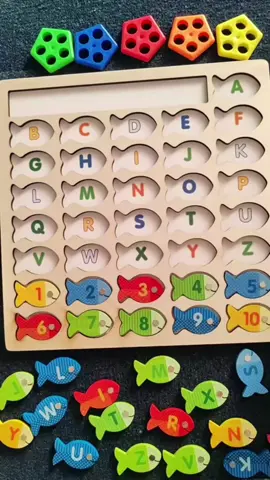 Wooden Fishing Game Toy for Toddlers #toys #toysforkids #toddlertoys #montessoritoys #alphabet 