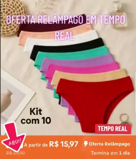 kit com 10 calcinhas . oferta relâmpago em tempo real #promoção 