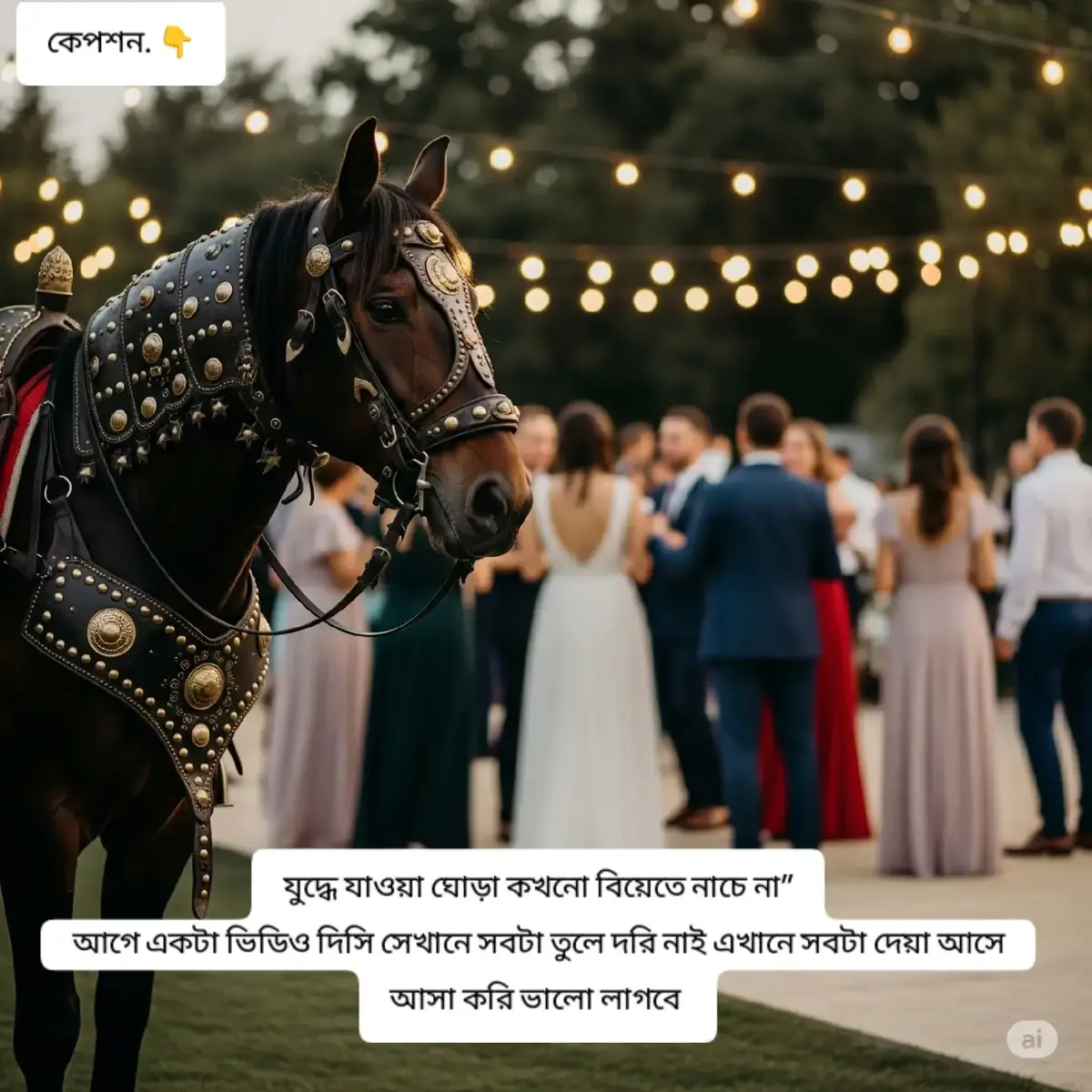 “যুদ্ধে যাওয়া ঘোড়া কখনো বিয়েতে নাচে না” এই কথাটার ভেতর লুকিয়ে আছে গভীর শিক্ষা। ঘোড়া যদি যুদ্ধের জন্য প্রস্তুত হয়, তবে তার মানসিকতা, শৃঙ্খলা আর লক্ষ্য সবকিছুই যুদ্ধ জেতার দিকে কেন্দ্রীভূত থাকবে। সে কখনো আনন্দ-উল্লাস, খেলা বা হালকা কোনো কাজে নিজেকে ব্যস্ত করবে না। কারণ সে জানে—তার আসল কাজ, তার আসল দায়িত্ব যুদ্ধক্ষেত্রে। আমাদের জীবনের ক্ষেত্রেও বিষয়টা একই রকম। * যে মানুষ বড় কোনো লক্ষ্য অর্জনের পথে হাঁটে, সে অযথা তুচ্ছ কাজে সময় নষ্ট করে না। * যে ব্যক্তি নিজের ভবিষ্যৎ গড়তে দৃঢ় প্রতিজ্ঞ, সে জানে কোন কাজ তার মূল উদ্দেশ্যকে সাহায্য করছে, আর কোনটা তাকে পিছিয়ে দিচ্ছে। * যে নিজের যুদ্ধ বেছে নিয়েছে—শিক্ষা, কর্মজীবন, সমাজে ভালো কিছু করা বা ব্যক্তিগত উন্নতি—সে বিনা কারণে অপ্রয়োজনীয় ভিড়ে নিজেকে হারিয়ে ফেলে না। 👉 এই কথাটার মূল শিক্ষা হলো **“ফোকাস”**। যুদ্ধে নামা মানে চ্যালেঞ্জ নেওয়া। আর চ্যালেঞ্জ নিতে চাইলে মনোযোগ ছাড়া কোনো সাফল্য আসে না। তাই আমাদের উচিত— * অযথা সময় নষ্ট না করে লক্ষ্যকে সামনে রাখা, * নিজের শক্তি ছোটখাটো আনন্দে নয়, বরং বড় সাফল্যের পথে ব্যবহার করা, * বুঝে চলা, জীবনের প্রতিটি মুহূর্ত আসলে যুদ্ধক্ষেত্রের মতো, যেখানে হার-জিত নির্ভর করে আমাদের প্রস্তুতি আর মনোযোগের উপর। সুতরাং মনে রাখুন— যে মানুষ তার জীবনের যুদ্ধের জন্য তৈরি, তাকে তুচ্ছ আনন্দে হারানো যায় না।** কারণ, “যুদ্ধে যাওয়া ঘোড়া কখনো বিয়েতে নাচে না।” আমারে  জিবন টা এক যুদ্ধ..!   °___ মোহাম্মদ ইভু  #tiktok #foryou  #video #worldcupcelebraicetion 