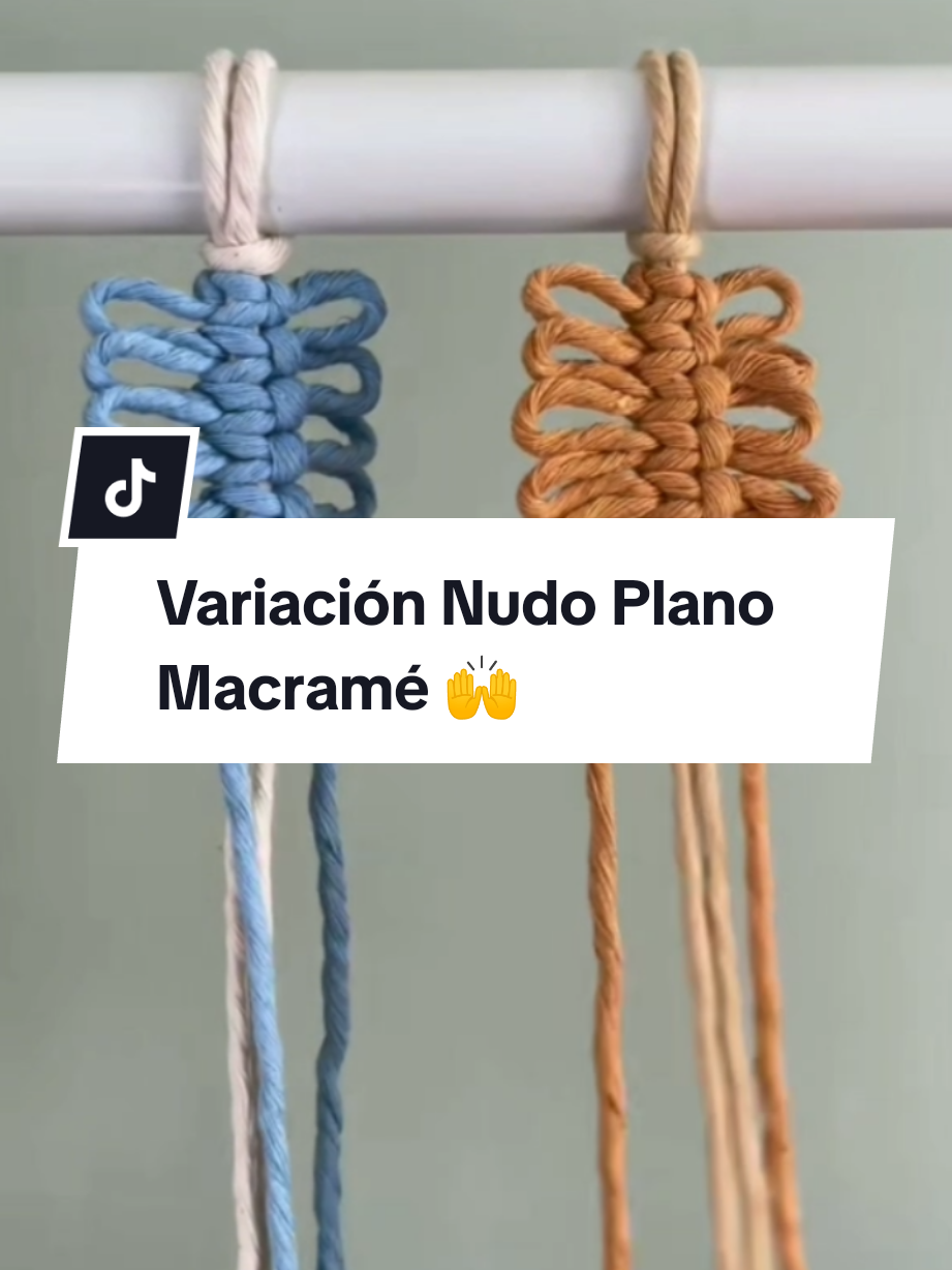 Variación Nudo Plano Macramé 🙌 #manualidades #macrame #nudos #macrametutorial #hechoamano 
