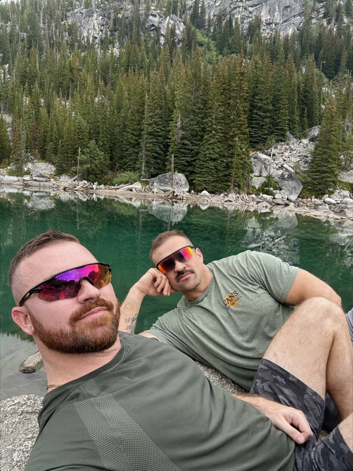 8 miles didn’t sound that bad in theory … it was tough 🤣😮🙌🏼. #washington #lakecolchuck #Hiking #seattle #carterandalex 