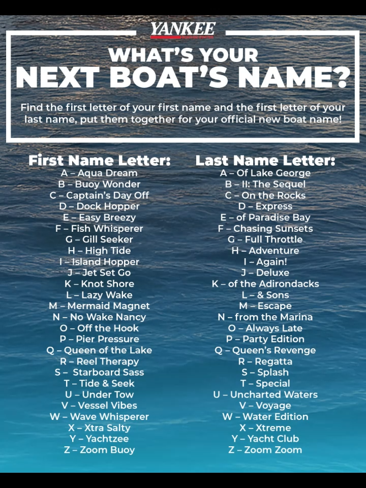 🚤 WHAT’S YOUR NEXT BOAT’S NAME? ⚓ Play the game, then make it real. Match the first letter of your first name with the first letter of your last name to find your official boat name — then come claim it during our End of Summer Clearance Event, Happening Now! We’re clearing out our remaining 2024 & 2025 models with savings in the thousands to tens of thousands compared to spring pricing. -Biggest Discounts of the Year - Free Storage Until Spring -Still Plenty of Boating Days Left Once they’re gone, they’re gone — so find your boat name and let’s make it happen before boating season is over! #BoatNameGame #LakeGeorge #BoatLife #YankeeBoatingCenter #Newboat
