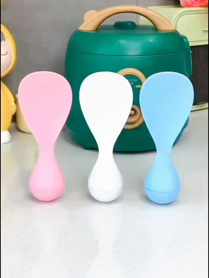 可站立不倒翁米饭勺家里饭勺沾满米的，可以试试这个不倒翁个饭勺，不粘米饭勺，用完还可以站立台面，干净又卫生#厨房实用好物#米饭勺-3xfe396qeydevya