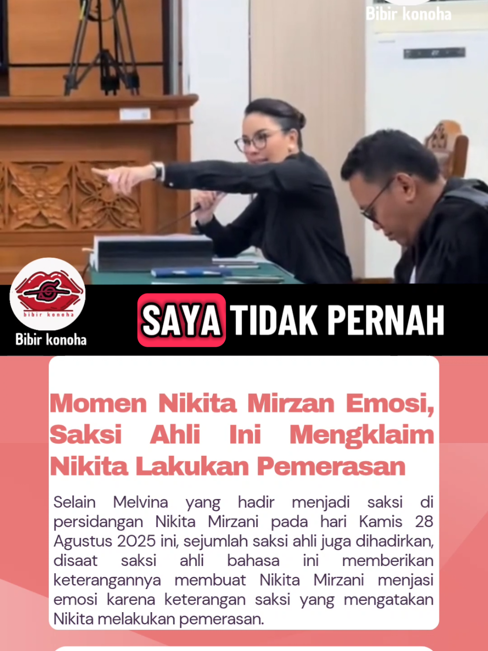Momen Nikita Mirzani emosi akibat keterangan saksi ahli ini. @nikitamirzanimawardi173  .. #niki #nikitamirzani #nikitamirzanimawardi_17 #fitri #sidang 