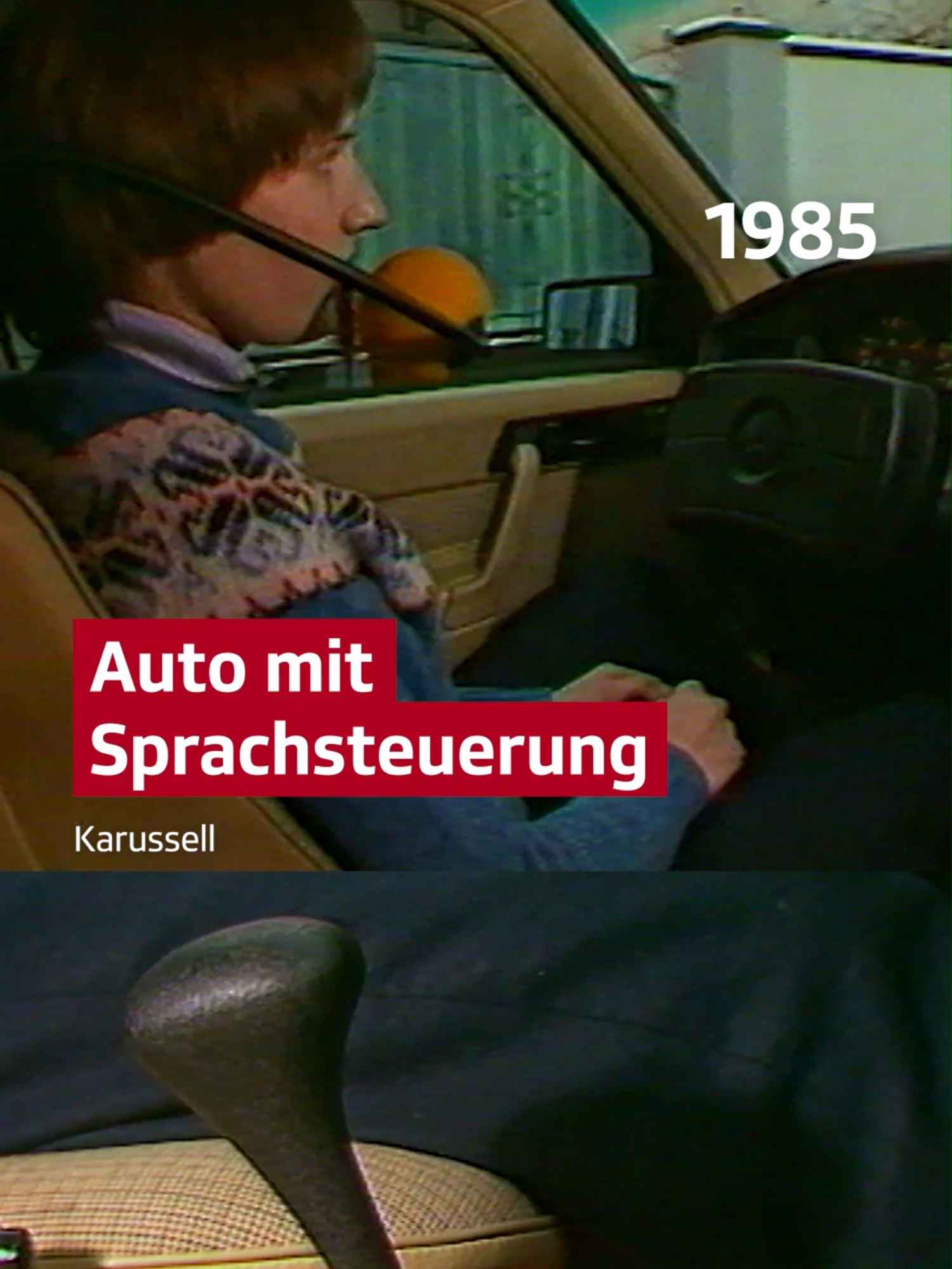 Hey Benz! Diese Erfinderin steuert ihr Auto bereits 1985 nur per Sprachbefehle. Quelle: Karussell vom 10.1.1985 #srfarchiv #1980s