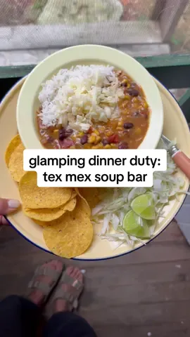 Spicy Tomato & Black Bean Soup is one of my go-to meals and it’s a fave way to feed a crowd because everyone loves it and can customize it to make it their ideal plate. If I was really going for it I would turn the cabbage into a slaw, add avocado and season the rice, but keeping it simple is the name of the game on this type of vacation. I changed the spices up a little bit based on what we had stocked, but the original recipe is below… 2 tablespoons olive oil 1 large yellow onion, diced 1 large red bell pepper, diced sea salt, fine grain 5 cloves garlic 1.5 teaspoons ground cumin 1.5 teaspoons dried oregano 1 teaspoon paprika 1/2 teaspoon chipotle powder (to taste) 2 14-oz cans black beans, drained/rinsed 2 14-oz cans corn 1 14-oz can tomatoes, crushed or diced 1 4-oz can green chiles 4 cups vegetable stock/broth 3/4 to 1 cup cream of choice Full recipe is on my website. #soupseason #Summer #fall #DinnerIdeas #glutenfree #vegetarian #eatmoreplants #camping #outdoorsy #souprecipe #fallcooking #cozyseason #autumn 