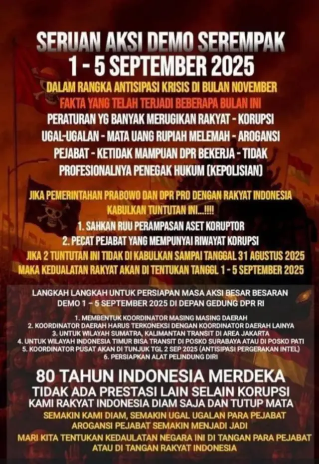 aksi demo makin panas, akan segara di perpanjang aksi demonya sampe 1-5september 2025 #fyp #kabar #viral 