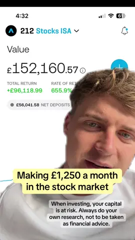 Making £1,250 a month in the stock market! #investing #investingforbeginners #stocks 