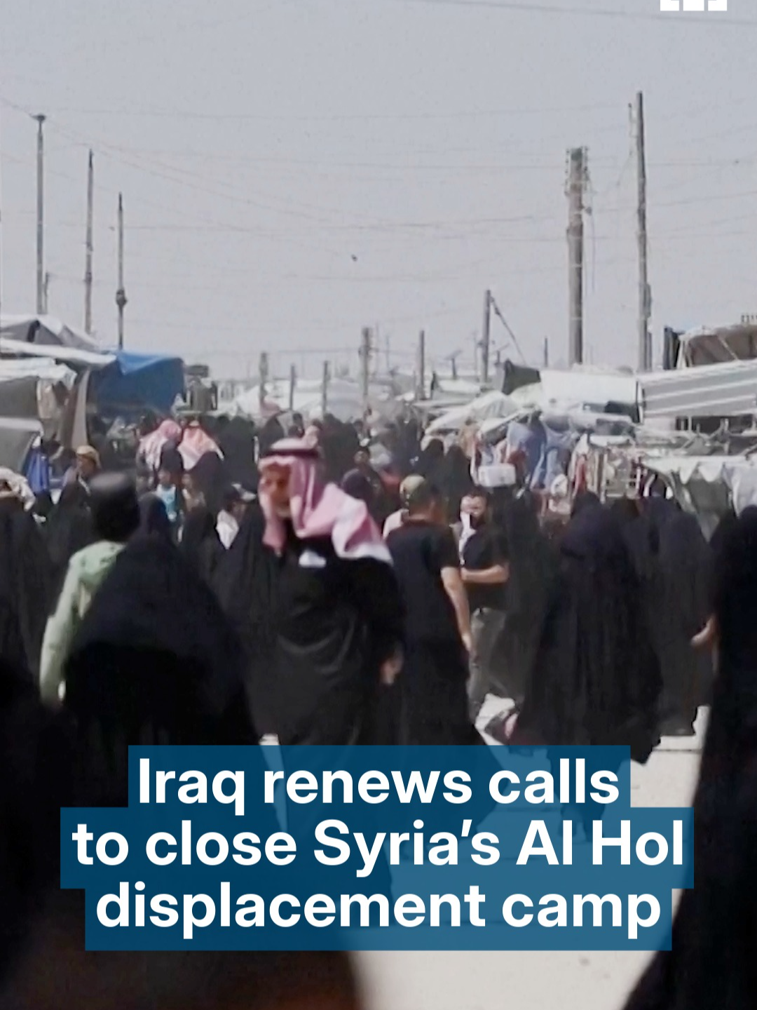 Iraq is urging countries to work towards closing Syria’s Al Hol camp, which houses about 50,000 people near its border.