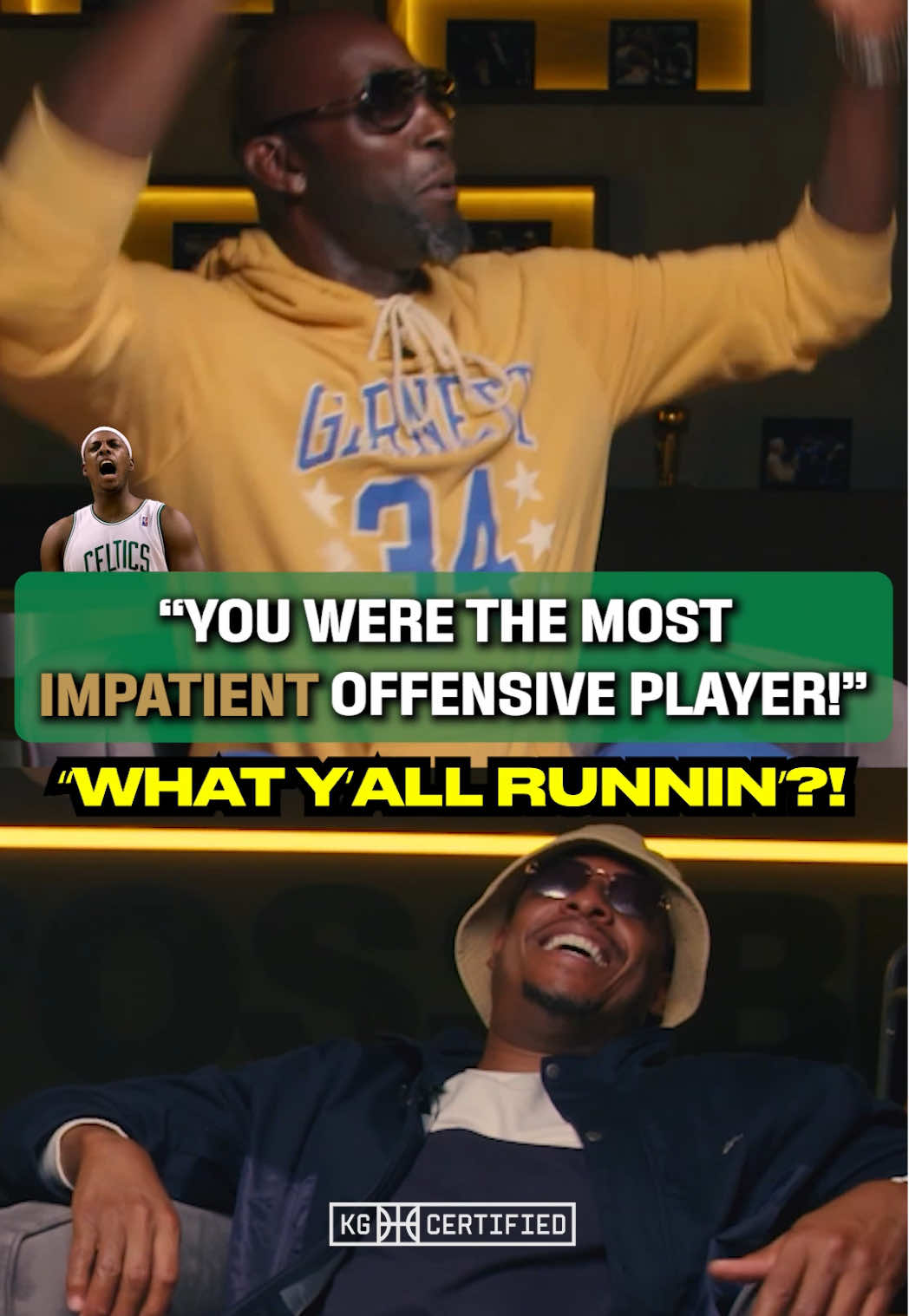 Calling your bigs 'dinosaur brains' is wild 😂🧠🦖 Paul Pierce was a cold-blooded scorer… but Ticket claims he might've been the most impatient teammate he had 🤣 #KevinGarnett #Celtics #NBA