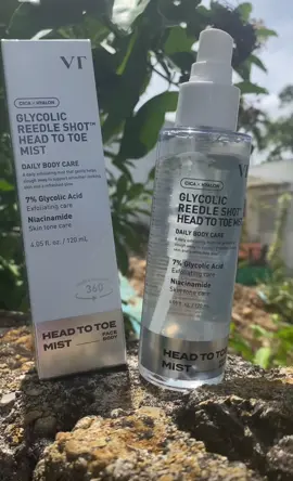 VT Cosmetics Glycolic Acid Mist with Niacinamide gently exfoliates, smooths rough skin, and brightens tone. With Centella and hyaluronic acid, it also soothes and hydrates for a radiant glow from head to toe@VT Cosmetics US #VTCosmetics  #GlycolicAcid  #Niacinamide  #SkincareMist  #SmoothSkin         
