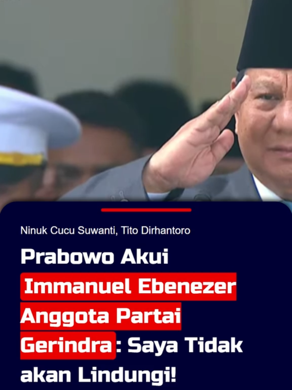 Presiden Prabowo Subianto mengakui mantan Wakil Menteri Ketenagakerjaan (Wamenaker) Immanuel Ebenezer anggota Partai Gerindra. Ia pun menegaskan tidak akan melindungi Immanuel yang terjerat kasus di KPK dengan dugaan korupsi berupa pemerasan. Sahabat KompasTV juga bisa memperoleh informasi terkini melalui website: www.kompas.tv #prabowo #prabowosubianto #immanuelebenezer #wamenaker #gerindra #kpk #korupsi