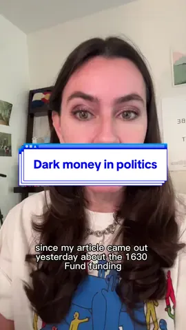 Let’s all work to get dark money out of politics. We need MORE transparency in our political system not less. 