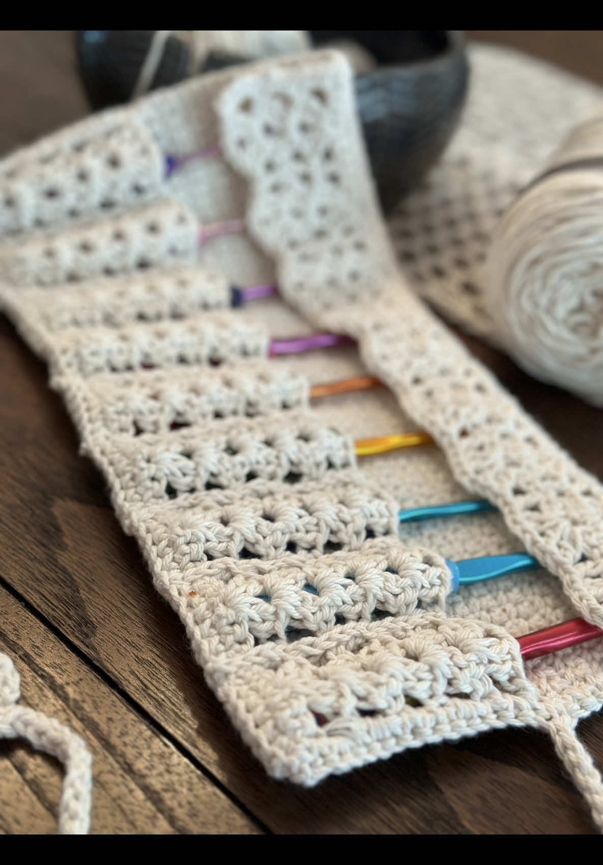 Crochet hook organizer tutorial  Cotton yarn 4 mm hook #crochet #organizer #hook #crochet
