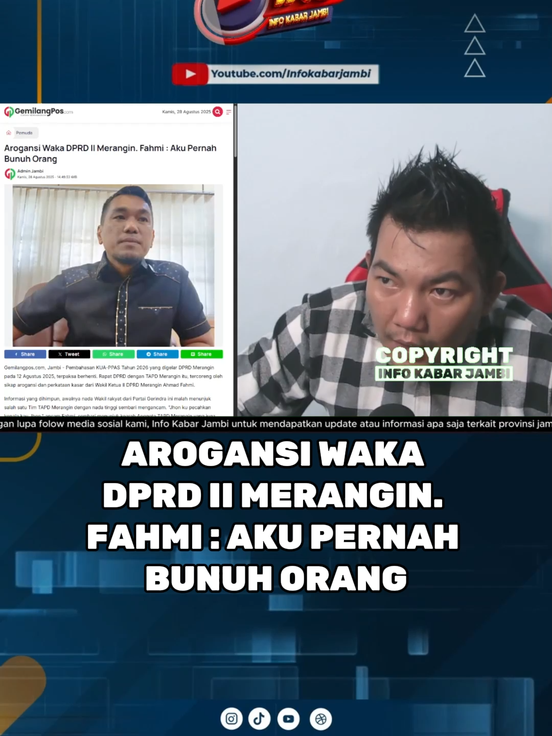 Arogansi Waka DPRD II Merangin. Fahmi : Aku Pernah Bunuh Orang
