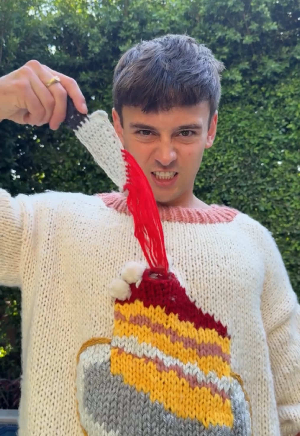 Someone from the cast of The Thursday Murder Club is on my KNOTTY LIST and I’ve made them a criminally cosy jumper… but don't get too cosy 🔪🍰  Based on Richard Osman's bestseller, The Thursday Murder Club directed by Chris Columbus is streaming now, only on @Netflix! 🎬🍿
