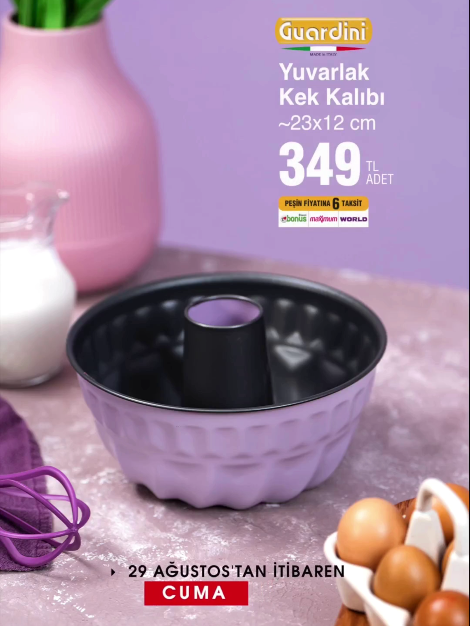 🍰 BİM’e Yuvarlak Kek Kalıbı Geliyor! 🛒 BİM 29 Ağustos 2025 🔥 BİM Aktüel Ürünler Bu Hafta 29 Ağustos Cuma günü BİM Marketlere harika bir ürün geliyor! Mutfakta kek yapmayı sevenler için Yuvarlak Kek Kalıbı! 230 dereceye kadar dayanıklı yapısıyla fırında güvenle kullanabilirsiniz. Yanmaz, yapışmaz özelliği sayesinde kekler kalıba yapışmadan kolayca çıkıyor. Artık mükemmel kekler yapmak çok daha kolay! Bu ürün 349 TL fiyatla satışa sunulacak. Almayı düşünen var mı? Yorumlara yazın! Bu ürünü görmesini istediğin bir arkadaşına gönder ve daha fazla indirim haberleri için kanalımıza abone olmayı unutma! BİM 29 Ağustos 2025 Aktüel Ürünler Kataloğu Keysmart Mini Buzdolabı 4.990 TL Range 5 Kanat Vantilatör 55W 1.190 TL Arnica Blender Seti 1.490 TL Kumtel Mini Fırın 2.150 TL Kumtel Vakum Makinesi 1.250 TL Kumtel Kablosuz Şarjlı Sprey Mop 1.990 TL Homend 1351H Waffle Makinesi 1.490 TL Philips Saç Kurutma Makinesi 799 TL Polosmart Üflemeli Saç Şekillendirme Seti 1.290 TL Heifer Cam Kettle 1,8 L 899 TL Rexon Şarjlı Saç ve Sakal Tıraş Makinesi 349 TL Rexon Saç Düzleştirici Fırça veya Kıvırıcı 590 TL Polosmart Saç Düzleştirici Üflemeli 1.950 TL Polosmart Lady Shaver Tüm Vücut 449 TL SGS İnvertor Kaynak Makinası 4.500 TL Sıcak Hava Tabancası 649 TL Eğe Seti 549 TL Somun Adaptör Seti 109 TL Temassız Faz Kontrol Elektrik Kaçak Akım Kalemi 119 TL Mini Kolastar Testeresi 199 TL Zımba Tabancası 499 TL Matkap Uç Seti 269 TL Freze Matkap Uç Seti 109 TL Mıknatıslı Mini Su Terazisi 99 TL Alüminyum Su Terazisi 40 cm 169 TL Gravür Taşlama Seti 1.290 TL Panç Set 175 TL Lehim Kalemi 230V 40W 345 TL Mutfak Lavabo Musluk Ucu 149 TL 3 Fonksiyonlu Batarya Ucu 75 TL Pervaneli Duş Başlığı Set 5 Fonksiyonlu 169 TL 2 Fonksiyonlu Musluk Ucu Perlatör 65 TL Evye Borusu 195 TL 2 Fonksiyonlu Batarya Ucu 95 TL 2 Fonksiyonlu 720 Derece Dönen Musluk Ucu 65 TL Cilalı Oto Şampuanı 1 Litre 50 TL Koltuk ve Halı Temizleyici 500 ml 45 TL Motor Ağır Yağ - Kir Temizleyici 500 ml 45 TL Jant Temizleyici 500 ml 45 TL Lastik Temizleyici 500 ml 45 TL Genel Temizleyici 500 ml 45 TL Deri Koltuk Temizleyici 500 ml 45 TL Hızlı Cila 500 ml 45 TL Torpido Parlatıcı 500 ml 45 TL TCL 55