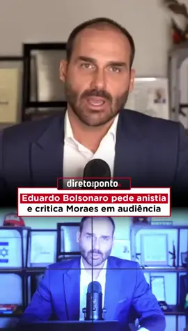 ⭕ O deputado Eduardo Bolsonaro (PL-SP) participou nesta quarta (27) de audiência na subcomissão da Câmara que investiga violações de direitos de condenados nos atos de 8 de janeiro. Direto dos Estados Unidos, ele reiterou o pedido de anistia para os envolvidos, defendendo que os condenados tenham seus direitos respeitados e questionando decisões do ministro Alexandre de Moraes. O posicionamento de Eduardo reacende o debate sobre justiça seletiva e perseguição política no Brasil, mobilizando apoiadores que veem nos episódios uma ameaça às liberdades individuais. Qual é o limite da atuação do STF sem ferir direitos políticos fundamentais? #diretoaoponto #bolsonaro #8dejaneiro #moraes #politica 