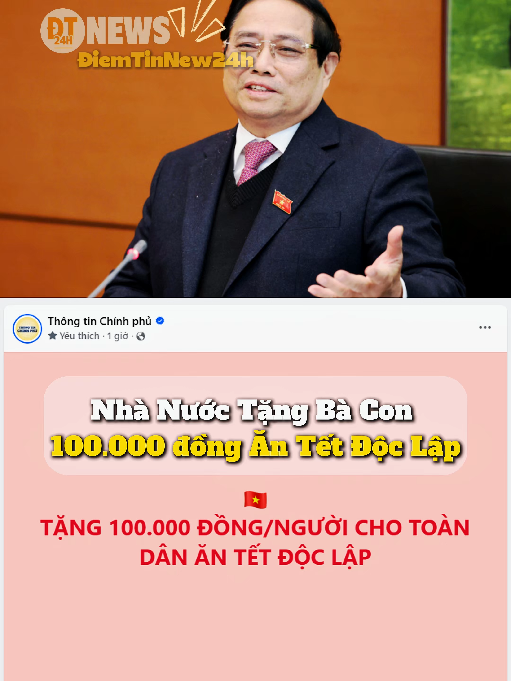 Nhà Nước tặng Bà Con Nhân Dân 100.000 đồng ăn Tết Độc Lập #diemtinnew24h #quockhanh #tintuc #nhanuoc #chinhphu