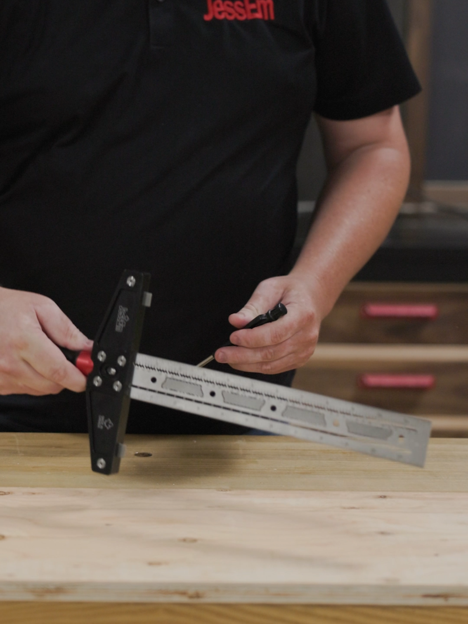 How do you store your new JessEm Sword Square? We've seen everything, from stuffed in a drawer, to wall mounting, to constructing an entire stone made of walnut. How would you store yours?  #woodworking #tools #how #construction #contractor #diy