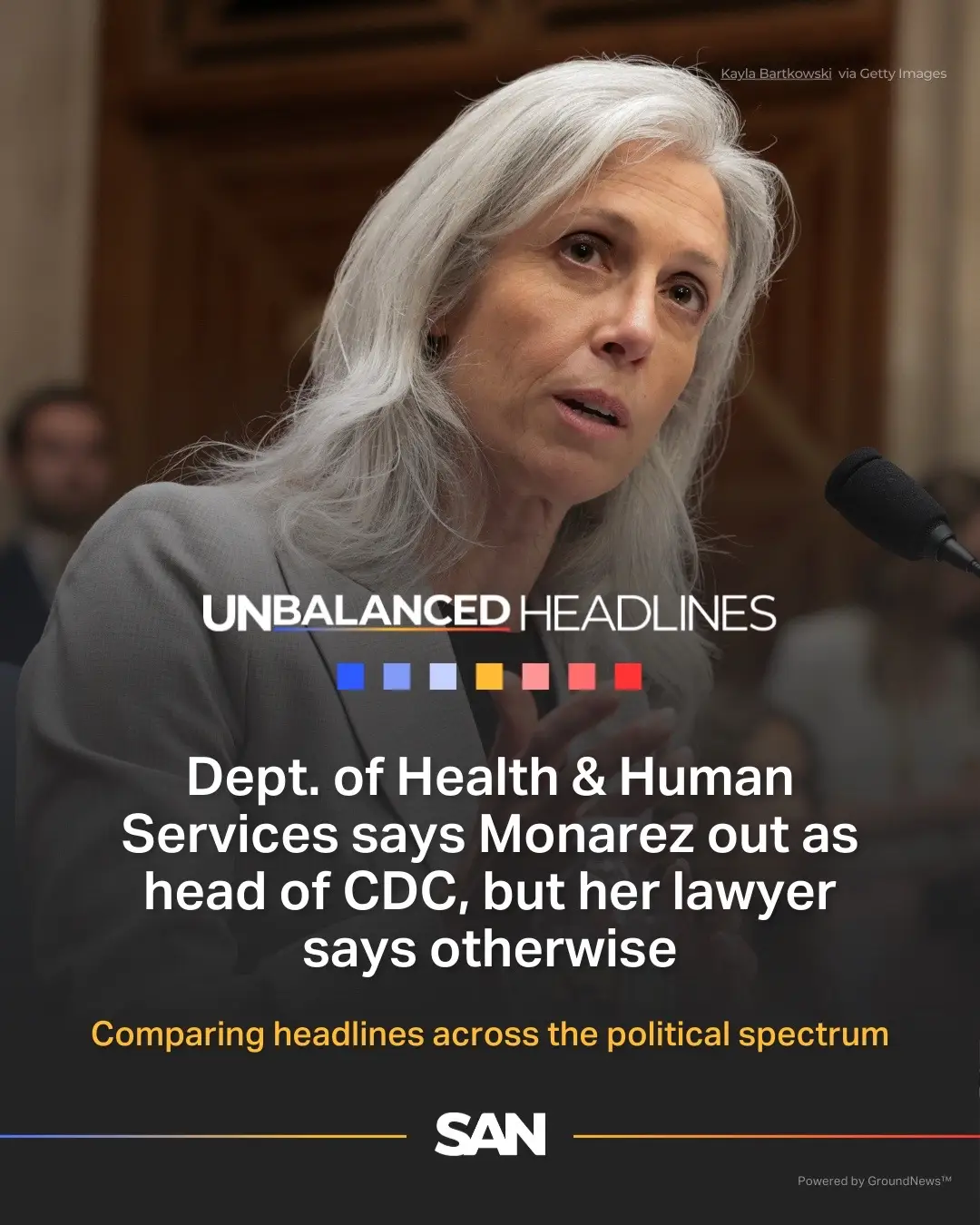 The U.S. Dept. of Health & Human Services said Susan Monarez will no longer be the director of the Centers for Disease Control (CDC) after less than one month on the job. However, a lawyer who claims to represent Monarez said she’s not left the role despite the government’s statement. The Washington Post reports Monarez faced pressure to change vaccine policy and that several senior CDC officials also announced their resignations. Differences in coverage: Left-leaning outlets say the CDC director was pushed out because of politics, calling it dangerous for science and public safety. Some even use strong phrases like “weaponizing public health” and a “death cult” mindset. Right-leaning outlets say her removal was fair, since she didn’t fit with Trump’s health agenda. They describe her refusal to step down as disobedience and stress that she was “fired” to show it was a firm decision. Unbalanced Headlines shows you how political bias affects how news sites cover the same story. Follow us to see the facts beyond party lines. #cdc #vaccines #health #politicstiktok 