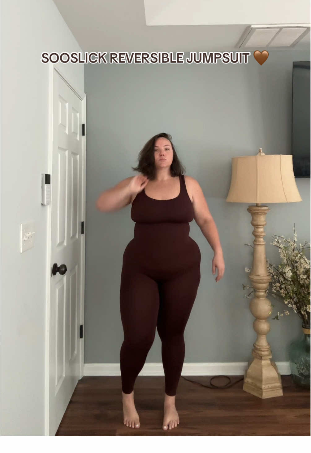 Super stretchy and snatchy🤎 I am in the Brown Jumpsuit and it is a size XL!  #fyp #tiktokshop #falldealsforyou #fallfashion #curvy 