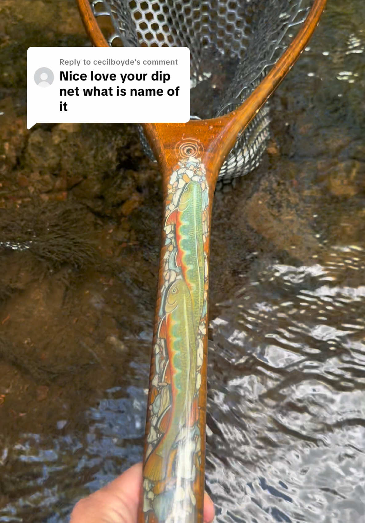 Replying to @cecilboyde custom made by @bradyshandmadenets #fishingnet #net #flyfishinggear #bradyshandmadenets #flyfishing 