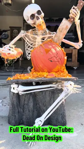The original Pumkin Carving Skeleton 🎃💀(Full Tutorial on YouTube:Dead On Design) #HalloweenDIY #HalloweenAnimatronics #SpookySeason #DeadOnDesign 