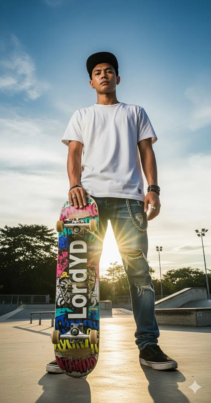 prompt by @idriss_baharuddin  #ai #gemini #google #skateboy #skateboard 