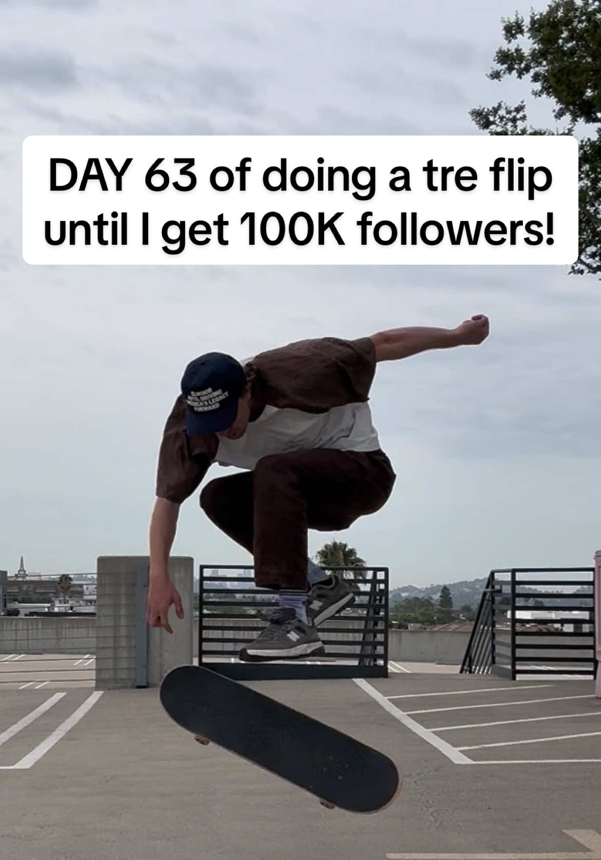 DAY 63!!! Thank you for all the love so far!! Also thanks for the sick hat @Elwood  #Skateboarding #foryoupage #fyp #challenge #explorepage 
