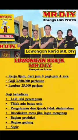 INFORMASI LOWONGAN KERJA MR.DIY TERBARU 2025 #lokermrdiy #lokerindonesia #mrdiyindonesia #fyp #berandatiktok