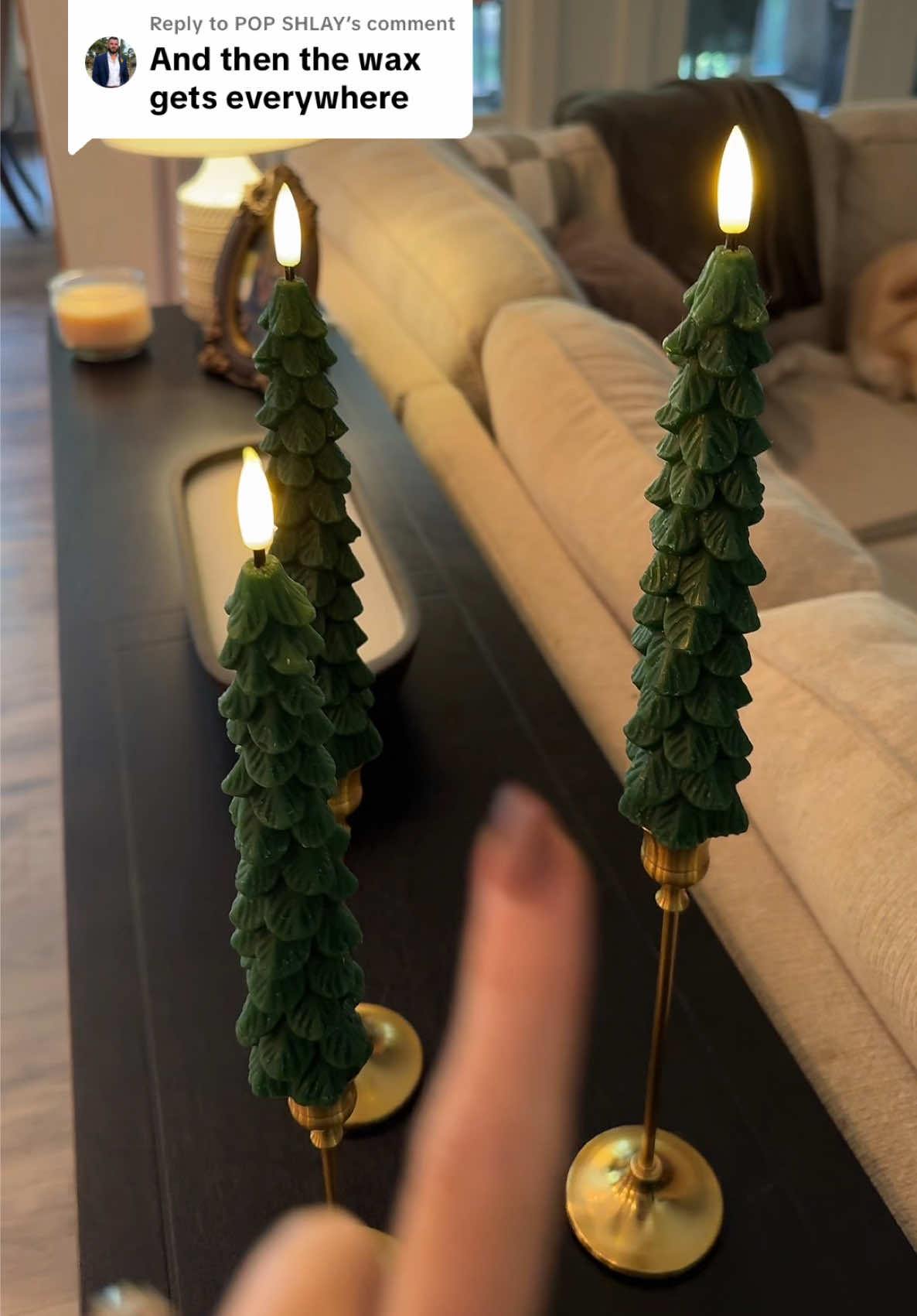 Replying to @POP SHLAY The most beautiful, flameless and remote controlled Christmas Tree candles! #christmasdecor #christmascandles #christmasdecorating #candlestick #flamelesscandle 
