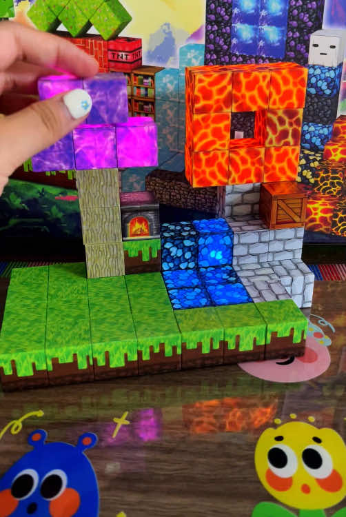 Parent-child interaction,super fun and cool building with blocks 🤩🤩🤩#funtoys #kidtoys #buildingblocks #foryou_doryou_page😍❤️ #myworld #magneticbuildingcubes 