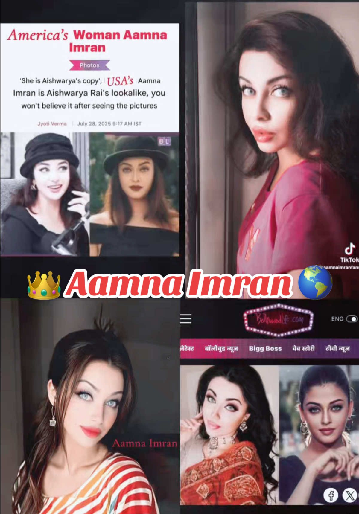 🌸 Thank You God and this world for surrounding me with love and kindness. Truly grateful to BollywoodLife for such a beautiful feature. 🌹 I’m Aamna Imran ~ humbled and honored when people say young Aishwarya Rai looks like me 🌸  #AamnaImran #viral #aishwaryarai #fyp #celebrity 