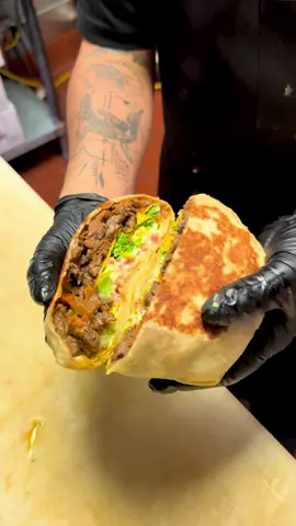 Asada Crunchwrap at Fatima’s grill  #crunchwrap #asada #downey #steak #tacobell 