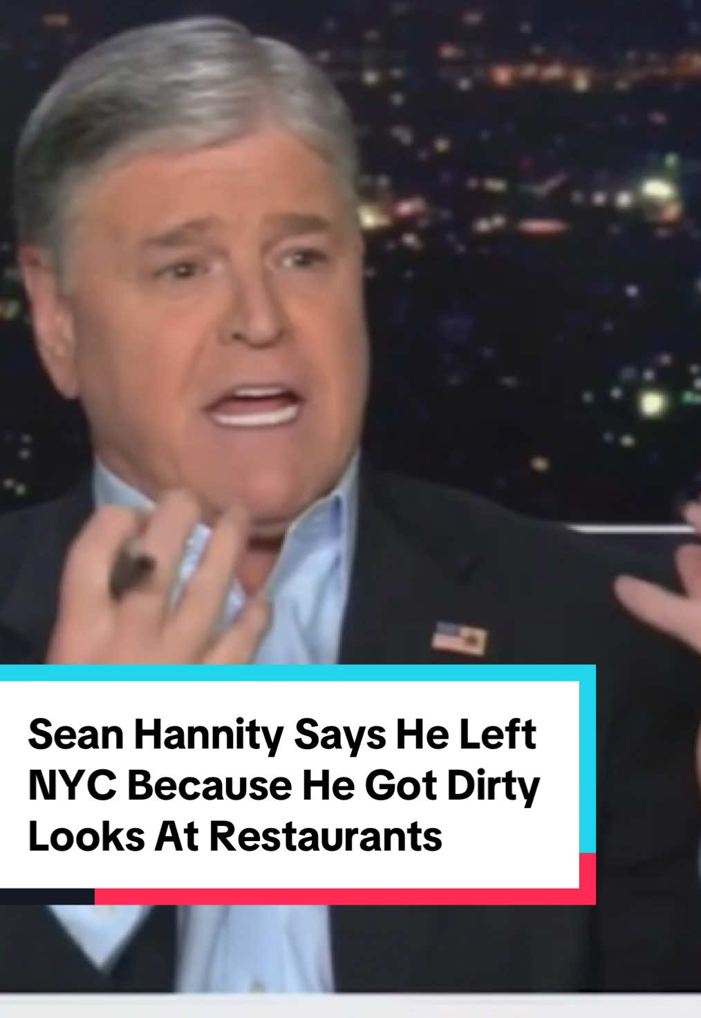 “I had a hard time going to a restaurant in New York City because people would stare at me, and hated me, and they had daggers in their eyes. You know what? I’m loved down here in Florida.” #foxnews #seanhannity #newyork #nyc #zohranmamdani 
