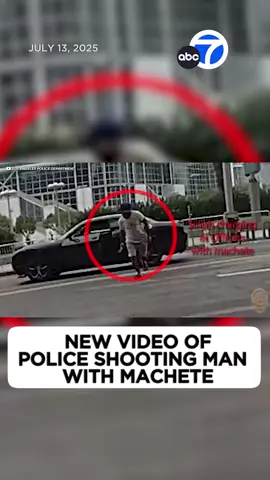 Dramatic new video shows the moments before a man waving a #machete near #Crypto.com Arena in downtown #LosAngeles was fatally shot by police. In video shared on the #LAPD's YouTube channel, at one point, Gurpreet Singh appeared to cut his tongue with the massive knife.