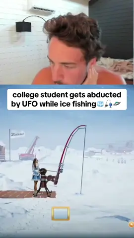 college student gets abducted by UFO while ice fishing 😱 #collegestudent #kickstreaming #ufo #icefishing #gaming 