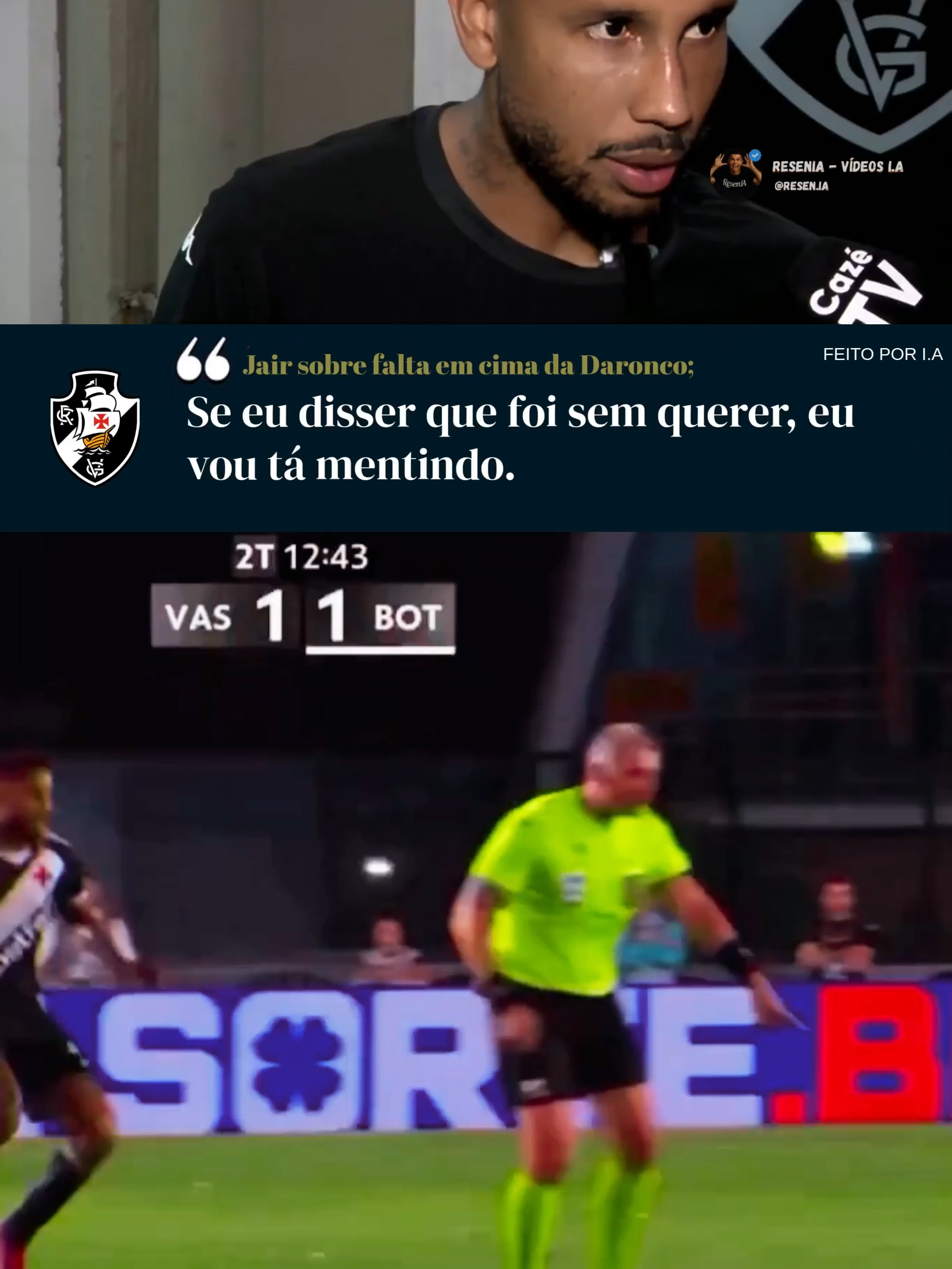Que isso Jair 🤣🤣 #ia #inteligenciaartificial #copadobrasil #vasco #daronco
