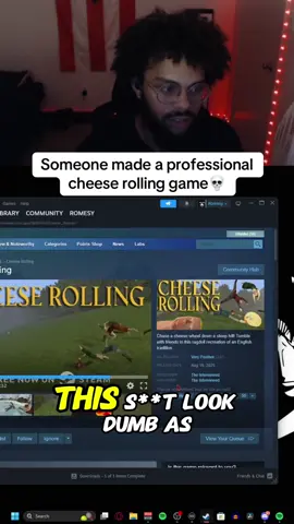 I understand the hype behind professional cheese rolling now 😂 twitch-ElRomesy #cheeseroll #cheeserolling #indiegame #funny #fyp 