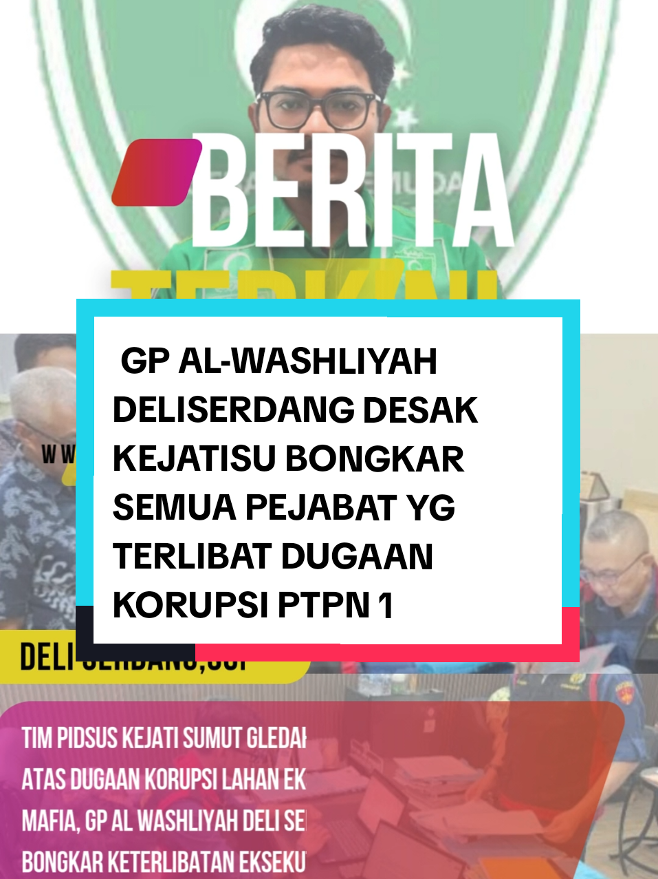 Bongkar Dugaan Korupsi PTPN I Regional 1, GP Al Washliyah Deli Serdang MintaKejati Sumut Bersihkan Mafia Tanah Medan – Tim Penyidik Pidana Khusus (Pidsus) Kejaksaan Tinggi Sumatera Utara (Kejati Sumut) melakukan penggeledahan di sejumlah lokasi terkait dugaan tindak pidana korupsi dalam penjualan aset PTPN I Regional Satu.  Penggeledahan dilakukan di ruang direksi, komisaris, manajer, gudang arsip PT Nusa Dua Propertindo (NDP) di Jalan Medan–Tanjung Morawa Km 55, Kantor Pertanahan Kabupaten Deli Serdang, serta kantor PTPN I Regional 1 di Jalan Medan–Tanjung Morawa, Kamis (28/8/2025). Tindakan itu merupakan tindak lanjut dari penyelidikan Kejaksaan Agung RI terkait penjualan aset PTPN I Regional 1 melalui kerja sama operasional (KSO) dengan PT Ciputra Land.  Hasil penyelidikan sementara menduga adanya perbuatan melawan hukum dalam proses peralihan Hak Guna Usaha (HGU) menjadi Hak Guna Bangunan (HGB) oleh PT NDP. Sesuai ketentuan Pasal 165 Peraturan Menteri ATR/Kepala BPN No.18 Tahun 2021, PT NDP diduga tidak memenuhi kewajiban menyerahkan 20% dari luas bidang tanah HGU yang dialihkan menjadi HGB kepada negara. Dugaan pelanggaran ini berpotensi menimbulkan kerugian keuangan negara dalam jumlah besar. Menanggapi hal ini, Sekretaris GPA Deli Serdang, Tareq Adel, menyebutkan, Gerakan Pemuda Al Washliyah (GPA) Kabupaten Deli Serdang menyampaikan dukungan penuh kepada Kejagung dan Kejati Sumut.  “Isu dugaan penyelewengan di tubuh PTPN I Regional 1 sudah lama menjadi keresahan masyarakat, terutama terkait penyalahgunaan lahan eks HGU. Karena itu, penggeledahan ini merupakan angin segar bagi upaya penegakan hukum,” kata Tareq kepada wartawan, Kamis, (28/08/2025). Ia menambahkan, selain manajemen PTPN, aparat penegak hukum perlu membongkar keterlibatan mafia tanah dalam penyalahgunaan lahan eks HGU.  “Kami menduga PTPN juga bekerja sama dengan mafia tanah. Bahkan, ada dugaan keterlibatan pihak eksekutif dan legislatif di Deli Serdang yang memanfaatkan lahan tersebut secara ilegal,” tegasnya. Di akhir pernyataannya, Tareq menegaskan bahwa GPA Deli Serdang percaya Kejagung dan Kejati Sumut mampu menuntaskan kasus dugaan korupsi ini hingga ke akar-akarnya. sumber : www deempatbelas.com #ptpn1 #kejatisumut #kejaksaanagung #fyppppppppppppppppppppppp #deliserdang@ptpn1.official @bumn.terkini.2025 @kejatisumut @kejaksaan.ri @kejarideliserdang @Info Sumut @kementrian_bumn2025 